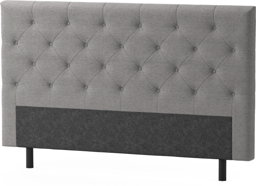 Delux Pikerad Låg - Sänggavel, 90-210 cm - Grå