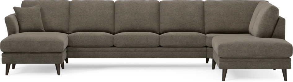 Eden - 3-sits soffa med schäslong vänster och divan höger - Brun