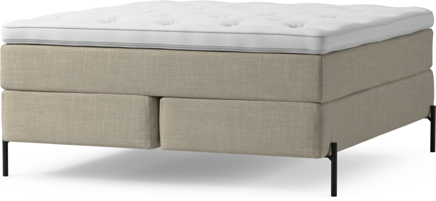 Delux Dream - Kontinentalsäng, dubbelsäng med bäddmadrass och sängben - Beige