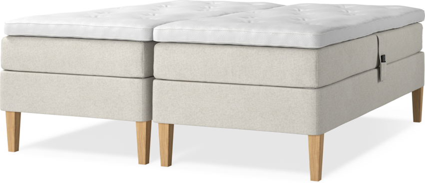 Delux Sense - Ställbar säng, dubbelsäng med bäddmadrass - Beige