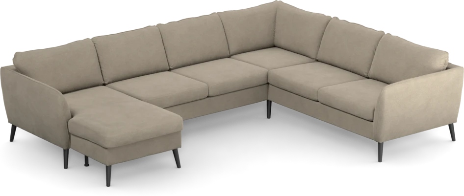 County - Hörnsoffa, 3+2-sits med schäslong vänster - Beige
