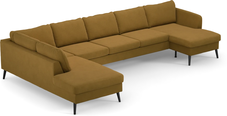 County - 4-sits soffa med divan vänster och schäslong höger - Gul