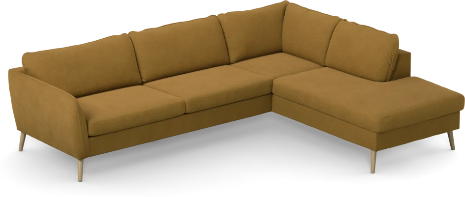 County - 2,5-sits soffa med divan höger - Gul