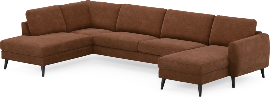 Bridge - 3-sits soffa med divan vänster och schäslong höger - Orange