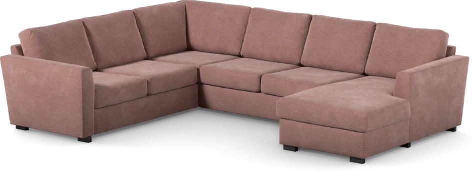 Friday - Hörnsoffa, 2+3-sits med schäslong höger - Rosa