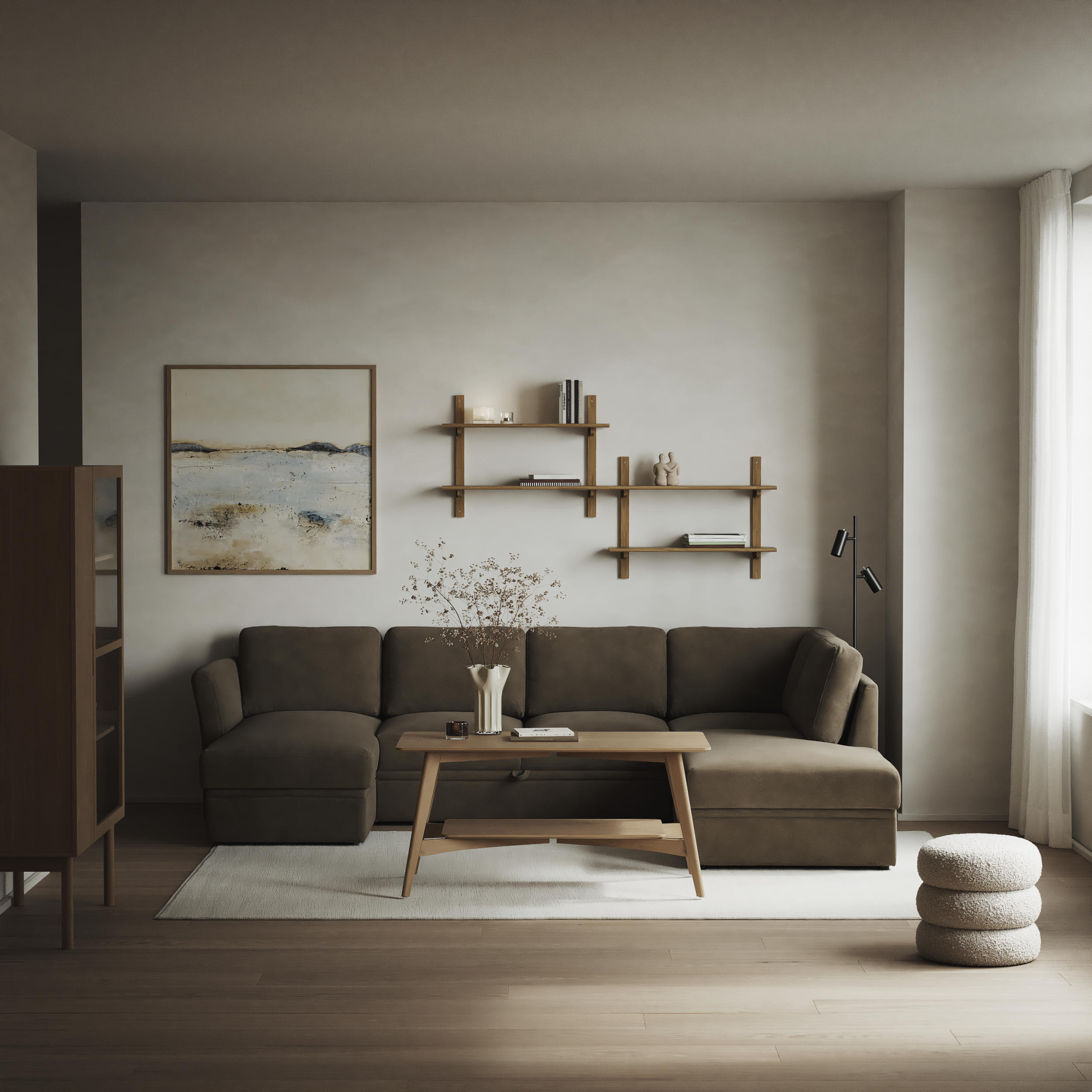 Öland - Bäddsoffa med schäslong vänster och divan höger - inspiration