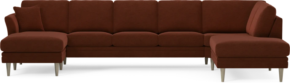 Eden - 3-sits soffa med schäslong vänster och divan höger - Orange