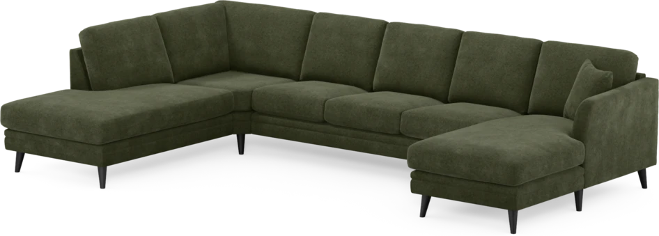 Eden - 3-sits soffa med divan vänster och schäslong höger - Grön