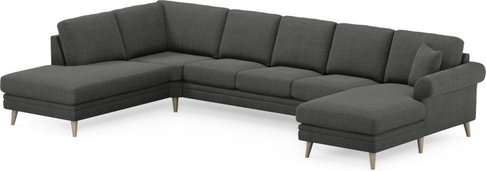 Eden - 3-sits soffa med divan vänster och schäslong höger - Grå
