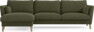 Winston - 3-sits soffa med schäslong, vändbar - Grön