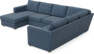 Friday - Hörnsoffa, 3+2-sits med schäslong vänster - Blå