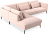 Willow - 3-sits soffa med divan vänster, fast klädsel - Rosa