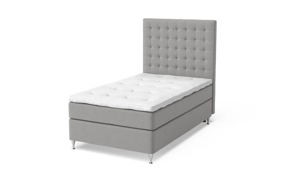 Sleep Delux - Kontinentalsäng, enkelsäng med bäddmadrass Dream Delux vit - Grå