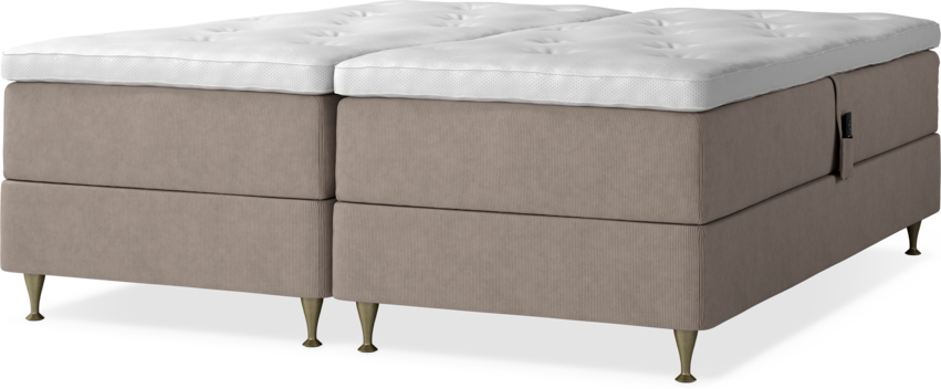 Delux Dream - Ställbar säng, dubbelsäng med bäddmadrass - Beige