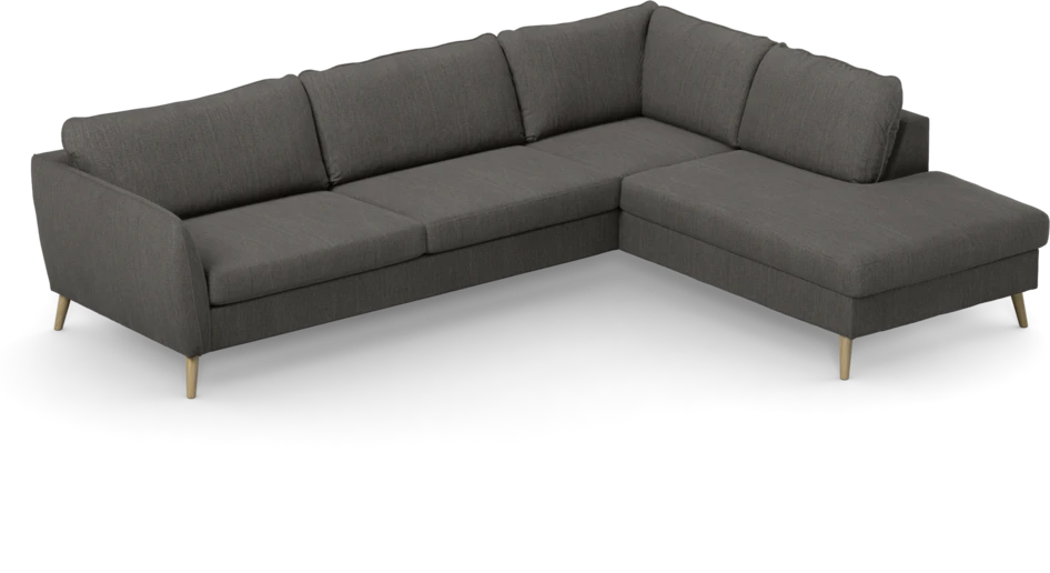 County - 2,5-sits soffa med divan höger - Brun