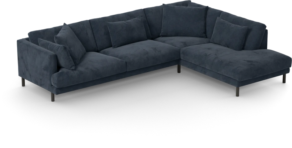 Harper - 3-sits soffa med divan höger - Blå