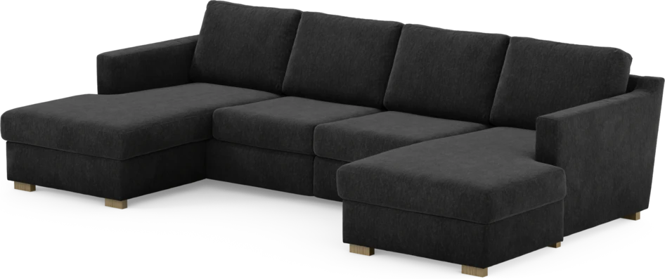Friday - 2-sits soffa med två schäslonger - Blå