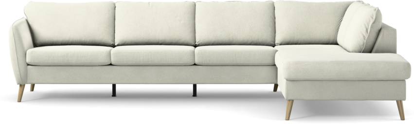 County - 3-sits soffa med divan höger - Vit