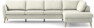 County - 3-sits soffa med divan höger - Vit