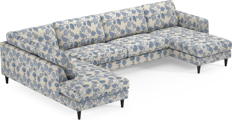 Bridge - 3-sits soffa med divan vänster och schäslong höger - Blå