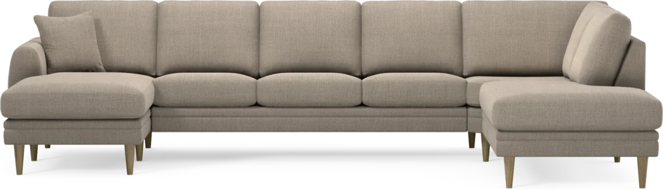 Eden - 3-sits soffa med schäslong vänster och divan höger - Beige