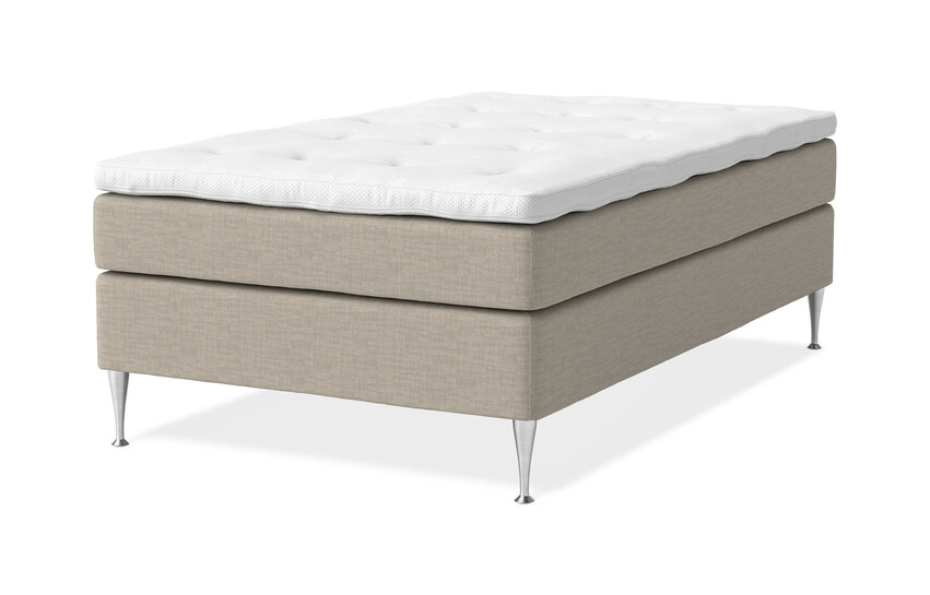 Sense Delux - Kontinentalsäng, enkelsäng med bäddmadrass Dream Delux vit - Beige
