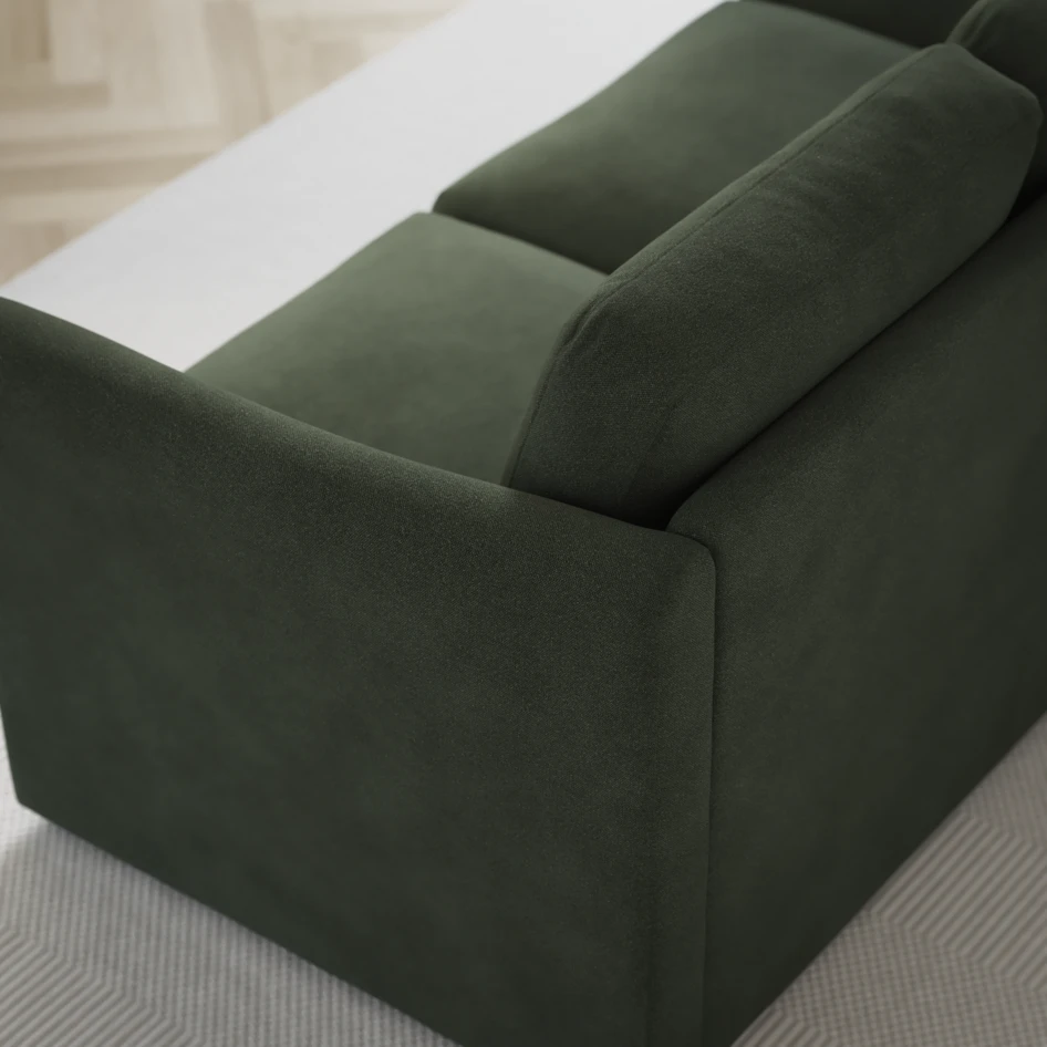 Öland - Bäddsoffa 3-sits, längsbäddad - Grön