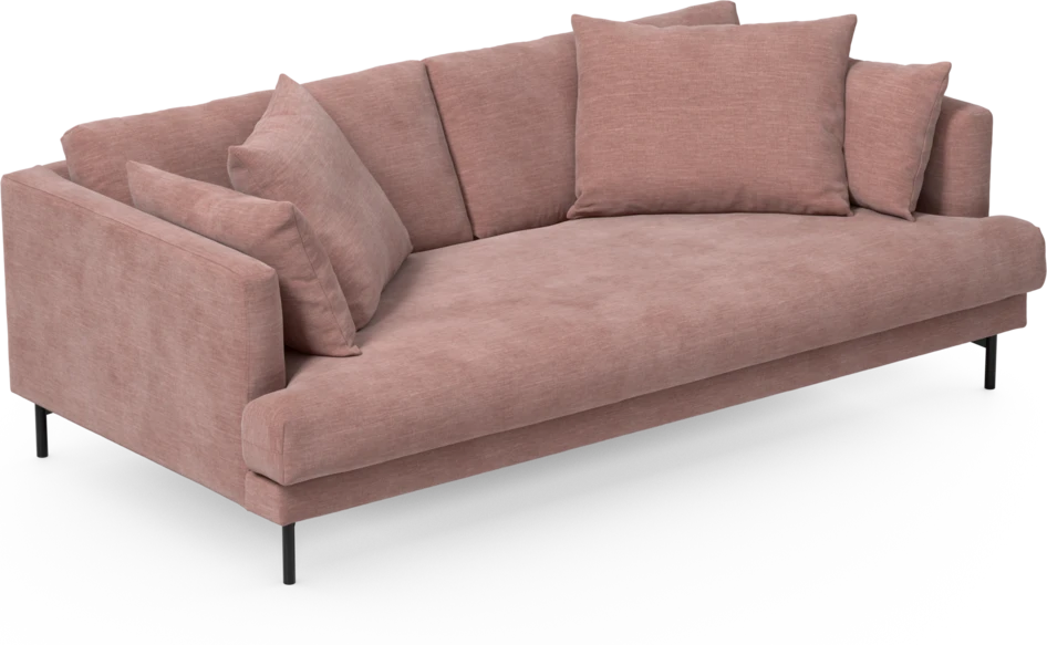 Harper - 3-sits soffa, hel dyna - Rosa