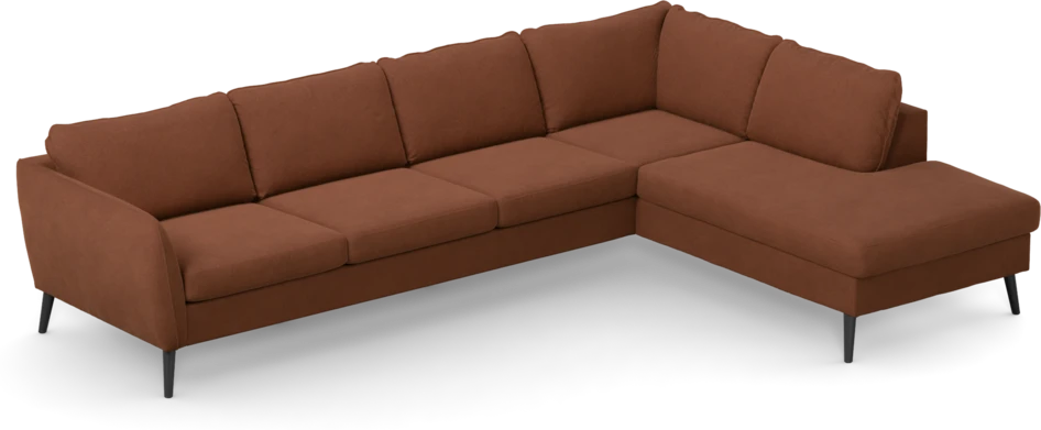 County - 3-sits soffa med divan höger - Orange