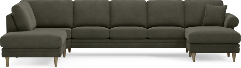 Eden - 3-sits soffa med divan vänster och schäslong höger - Grå