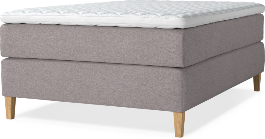 Delux Exclusive - Kontinentalsäng, enkelsäng 140 cm med bäddmadrass - Grå