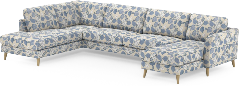 Bridge - 3-sits soffa med divan vänster och schäslong höger - Blå