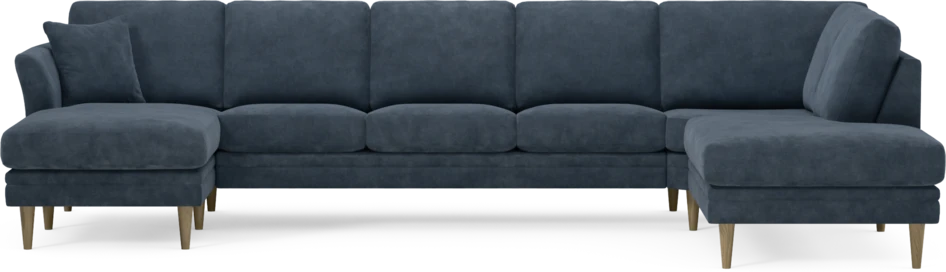 Eden - 3-sits soffa med schäslong vänster och divan höger - Blå