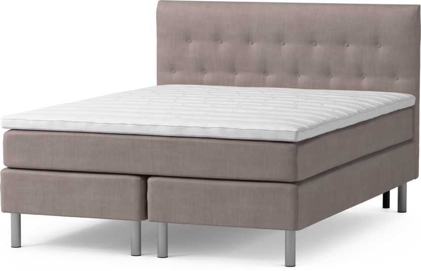 Roma Family - Kontinentalsäng, dubbelsäng med bäddmadrass och sänggavel låg pikerad, B 160-180