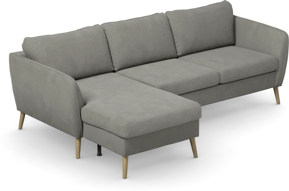 County - 3-sits soffa med flyttbar schäslong - Grå