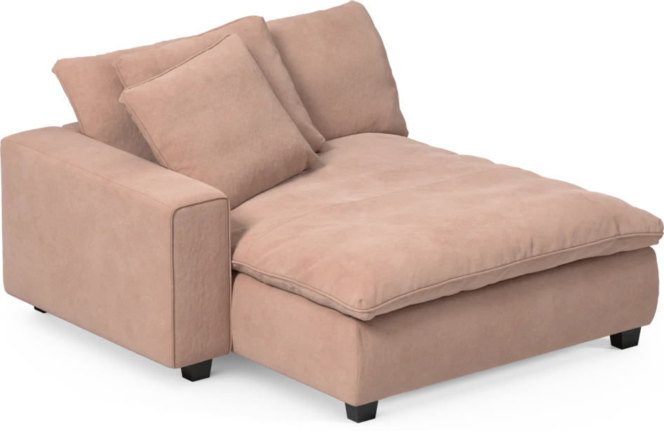 Bellora - Schäslong XL med armstöd vänster - Rosa