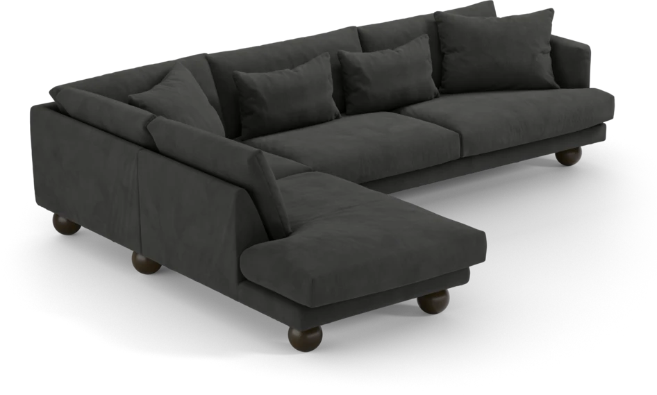 Harper - 3-sits soffa med divan vänster - Grå