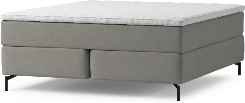 Delux Exclusive - Kontinentalsäng, dubbelsäng med bäddmadrass och sängben - Grå