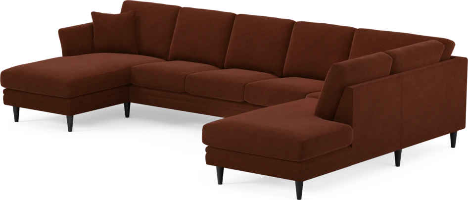 Eden - 3-sits soffa med schäslong vänster och divan höger - Orange