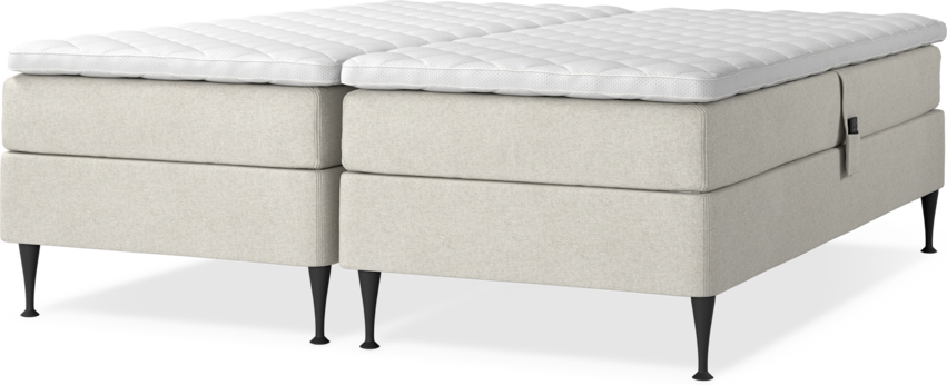 Delux Sense - Ställbar säng, dubbelsäng med bäddmadrass - Beige
