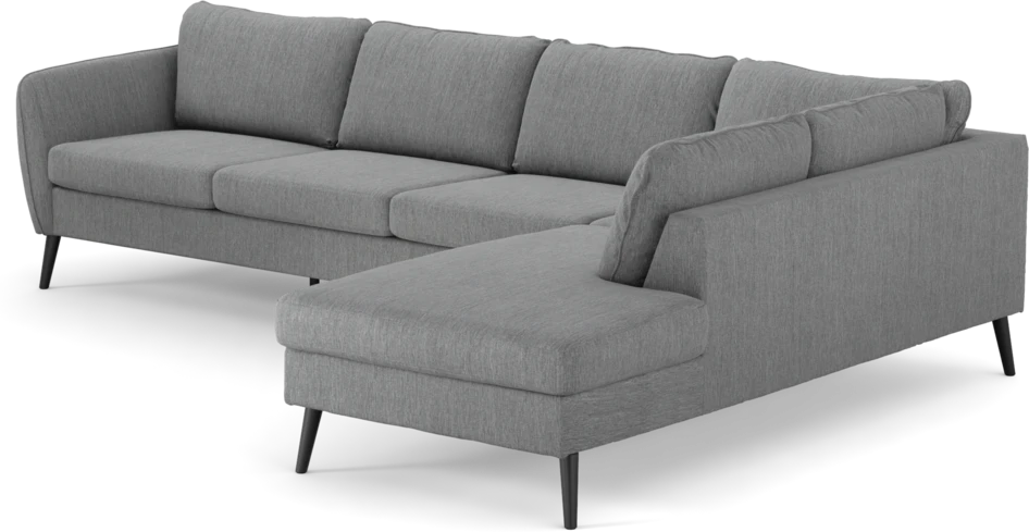County - 3-sits soffa med divan höger - Grå
