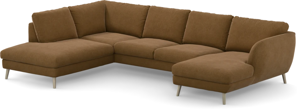 Madison - 2-sits soffa med divan vänster och schäslong höger - Brun