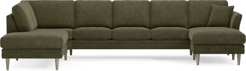 Eden - 3-sits soffa med divan vänster och schäslong höger - Grön