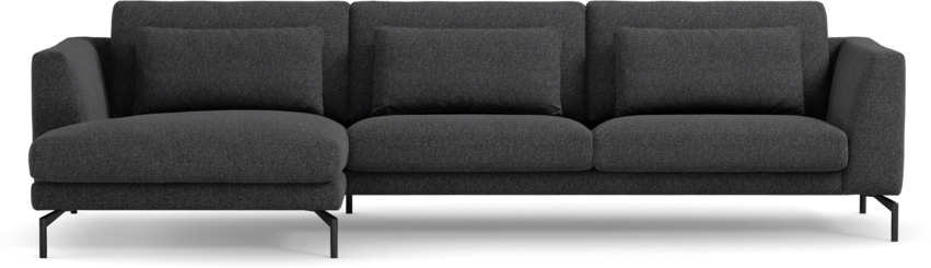 Willow - 3-sits soffa med schäslong vänster, fast klädsel - Grå