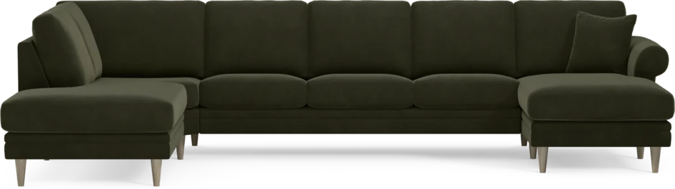Eden - 3-sits soffa med divan vänster och schäslong höger - Grön