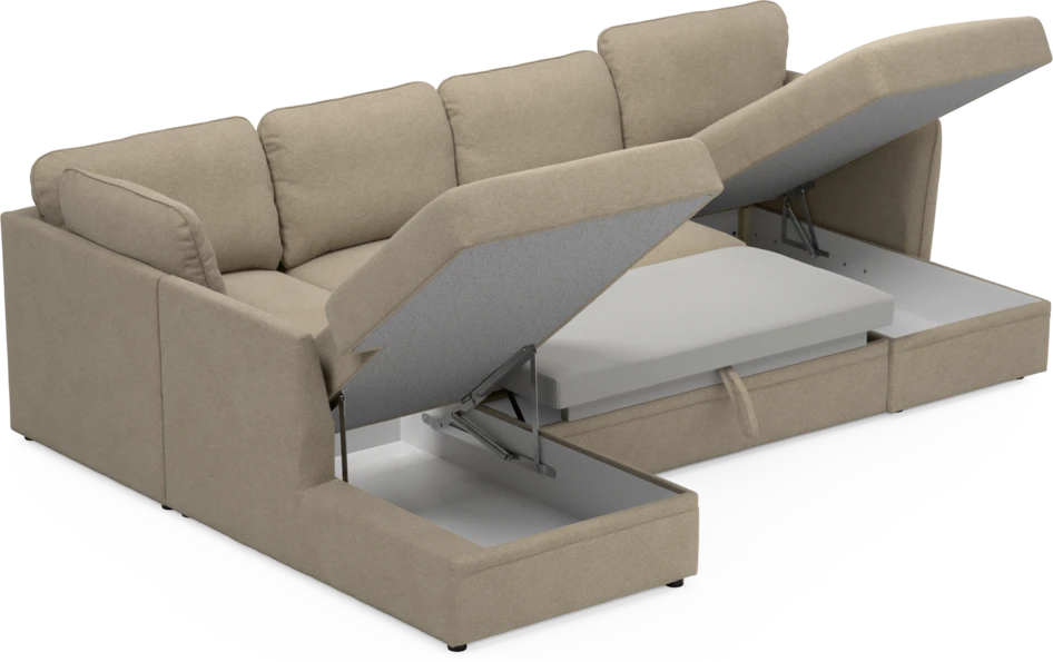 Öland - Bäddsoffa med divan vänster och schäslong höger - Beige