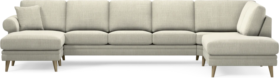 Eden - 3-sits soffa med schäslong vänster och divan höger - Beige