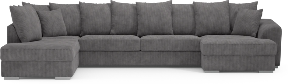Town - 3-sits soffa med divan vänster och schäslong höger - Grå