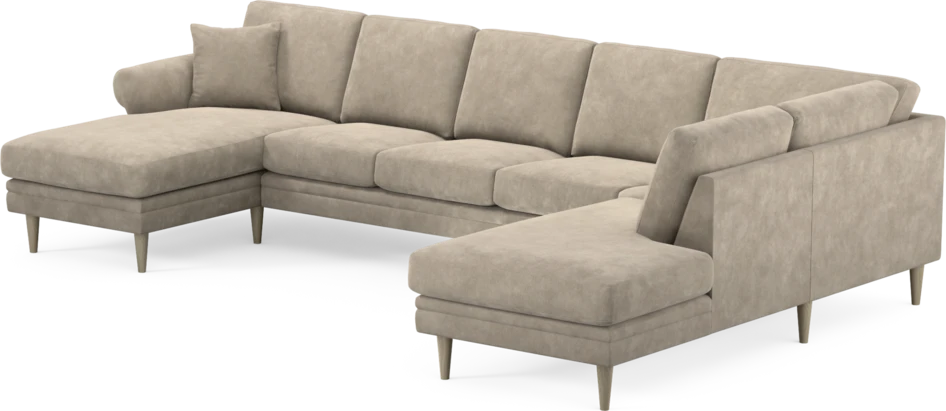 Eden - 3-sits soffa med schäslong vänster och divan höger - Beige