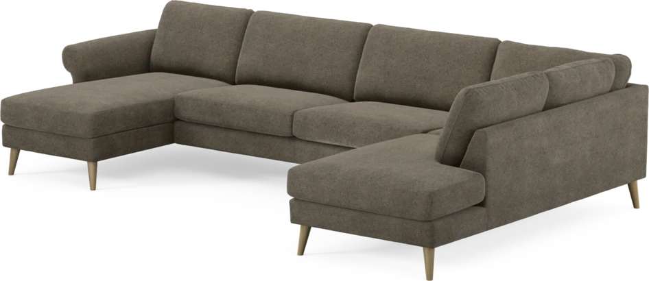 Bridge - 3-sits soffa med schäslong vänster och divan höger - Brun